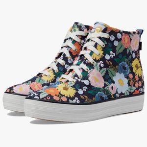 Keds X Rifle Paper The Platform Mid Vintage Blossom Navy